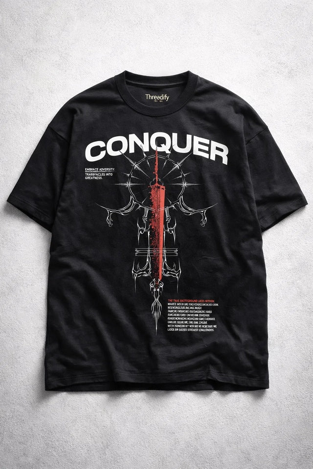"Conquer" Adversity Sword Graphic Tee